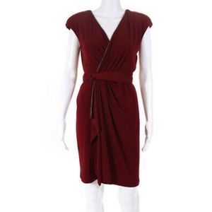 Red chain trim dress